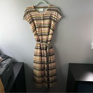 AKRIS Punto Stripe Button-front Midi Dress